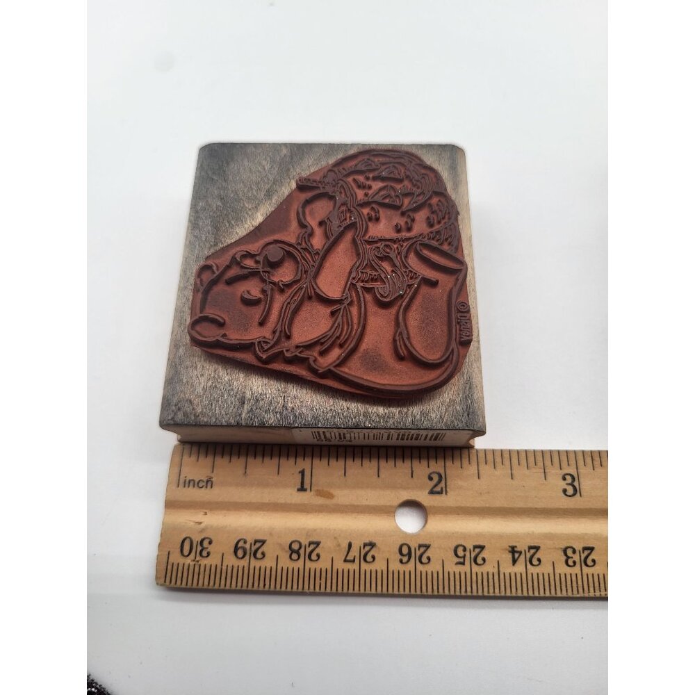 POOH'S TREATS Wood Mount Rubber Stamp A-1207E Halloween Fall Rubber Stampede - Picture 8 of 8